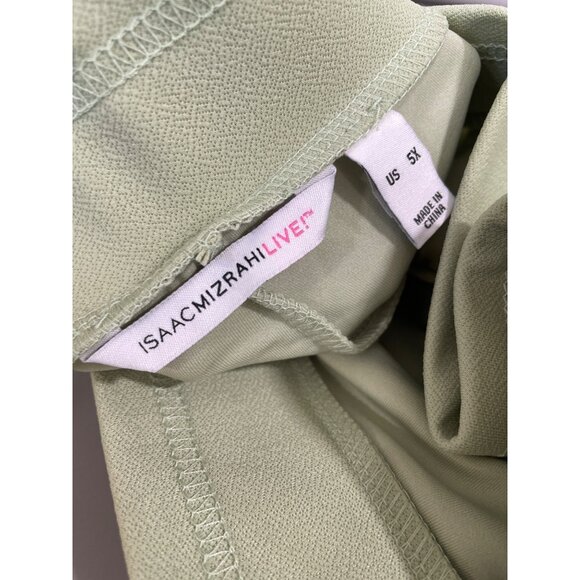 Isaac Mizrahi Live Reg Pebble Knit Wide Leg Pant Scalloped Hem Size 5X Green NEW - Picture 6 of 9